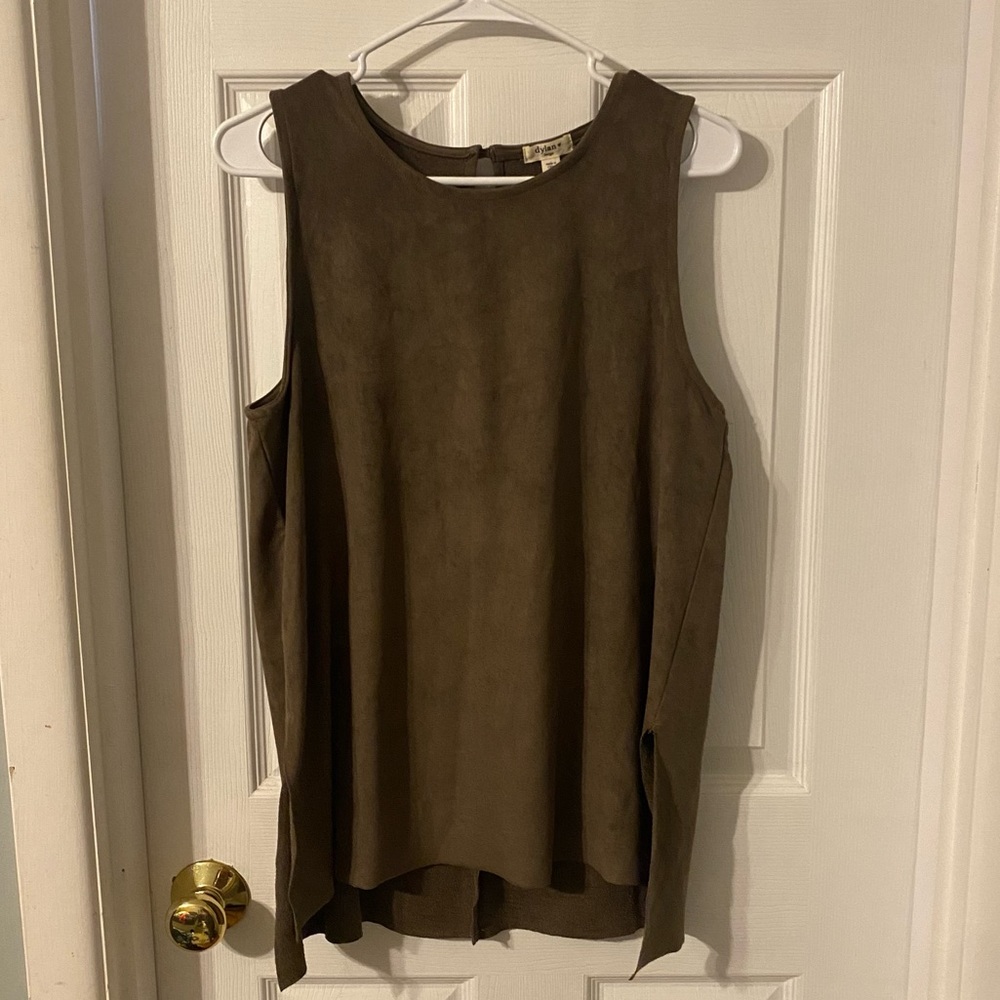 Suede sleeveless blouse